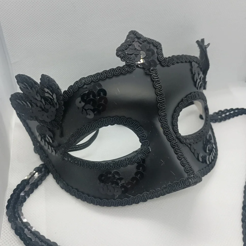 Black Venetian Womens Masquerade Ball Mask SKUJ079‎